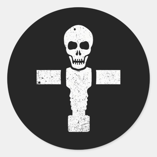 Sticker Rond Foosball Skull Football Football Joueur Football S (Devant)
