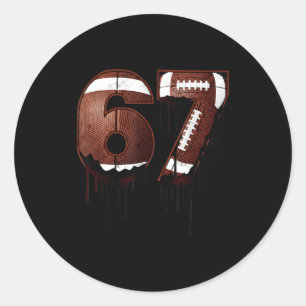 Sticker Rond Football 67 Six Seven Drôle Gen Alpha Meme Drip 