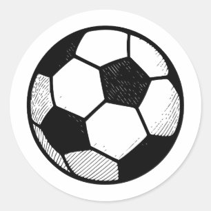 Sticker Rond Football Abstrait : une approche minimaliste