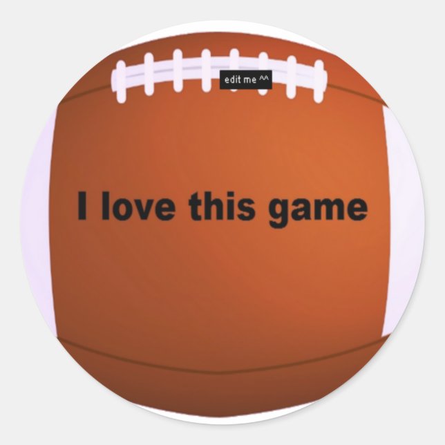 Sticker Rond Football Américain : J'Aime Ce Jeu (Devant)