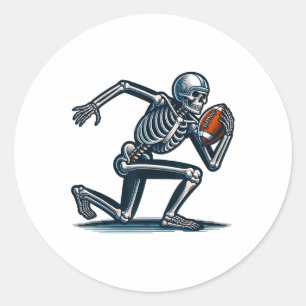 Sticker Rond Football américain Skeleton Boys Homme Football Fa