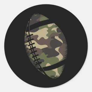 Sticker Rond Football Camouflage Cadeau Collège d'équipe Entraî