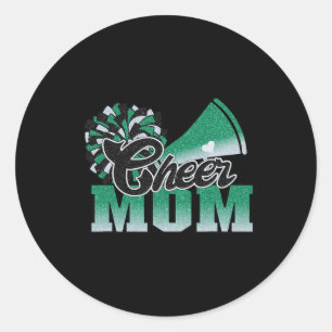 Sticker Rond Football Cheval Maman Vert Blanc Noir Pom Leopard
