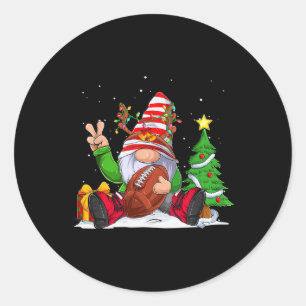 Sticker Rond Football d'hiver Gnome Noël pour les garçons