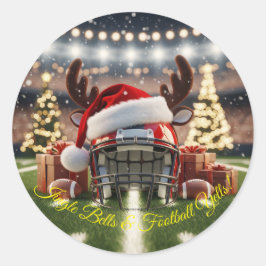 Sticker Rond Football Festif Noël – Esprit Sportif de Fêtes