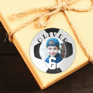 Sticker Rond Football Football Anniversaire de enfant Age Photo