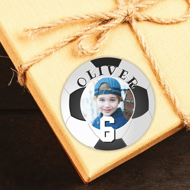Sticker Rond Football Football Anniversaire de enfant Age Photo (Créateur téléchargé)