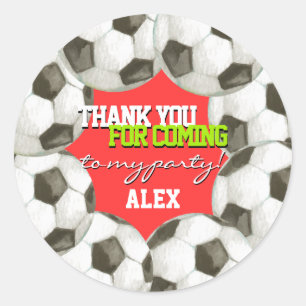 Sticker Rond Football Joueur Soccer Garçon Fille Anniversaire