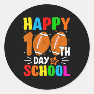 Sticker Rond Football Joyeux 100ème Jour D'École Enseignant Enf