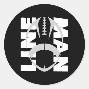 Sticker Rond Football Lineman - Ligne défensive offensive