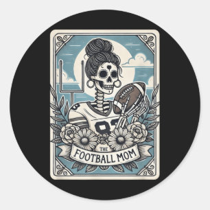 Sticker Rond Football Maman Carte Tarot Skeleton Football Mama 