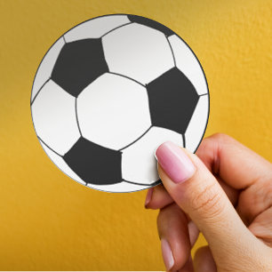 Sticker Rond Football noir et blanc mignon