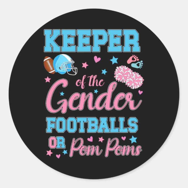 Sticker Rond Football Ou Pom Poms Mignonne Gardienne De L'Égali (Devant)