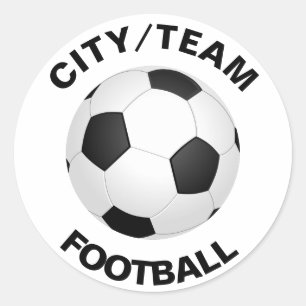 Sticker Rond Football personnalisable Texte éditable