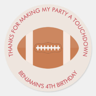 Sticker Rond Football Sports Thème Anniversaire
