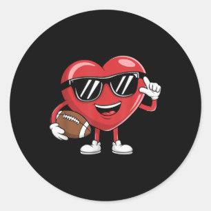 Sticker Rond Football Valentines Jour Chemise Garçons Valentine