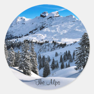 Sticker Rond Foothills of the Alps, scenic winter photographe