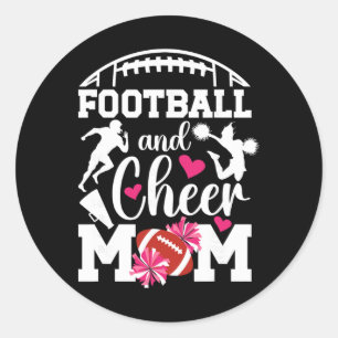 Sticker Rond Footll Et Cheer Maman Fière Cheerleading Et Footll