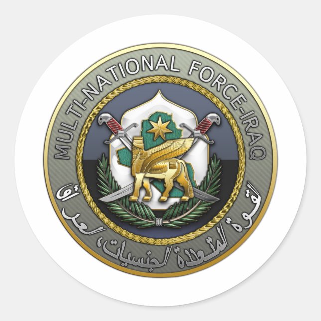 Sticker Rond Force multinationale - Irak (Devant)