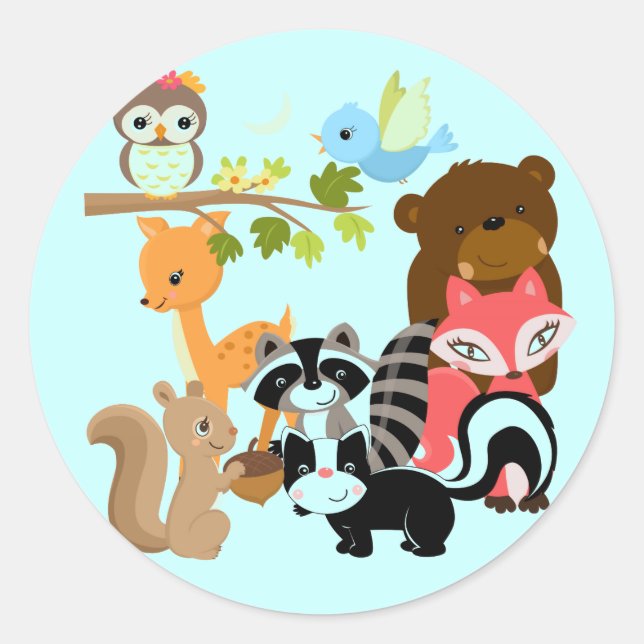 Sticker Rond Forest Friends (Devant)