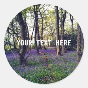 Sticker Rond Forêt de Bluebells Floral moderne élégant