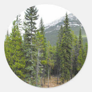 Sticker rond Forêt et Montagne