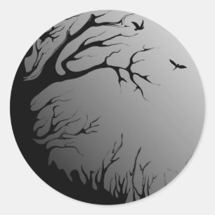 Sticker Rond forêt foncée