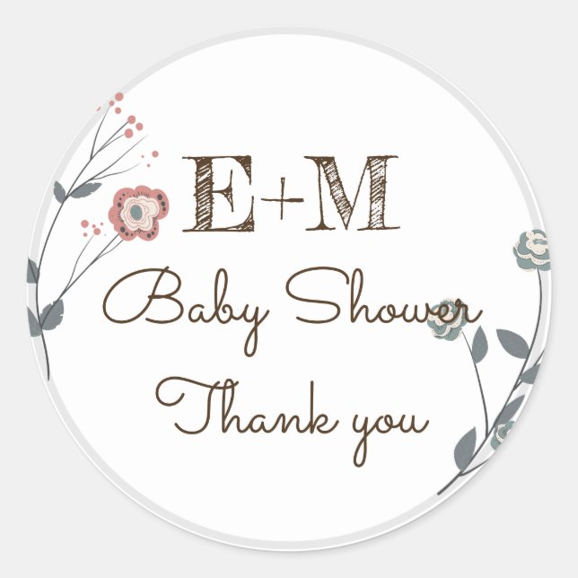 Sticker Rond Forêt forestière Animaux Couples BABY SHOWER (Devant)