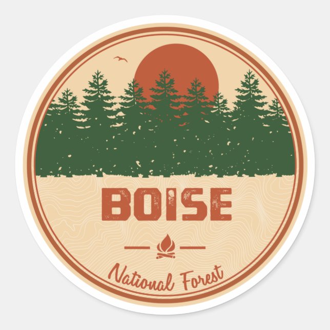 Sticker Rond Forêt nationale de Boise (Devant)