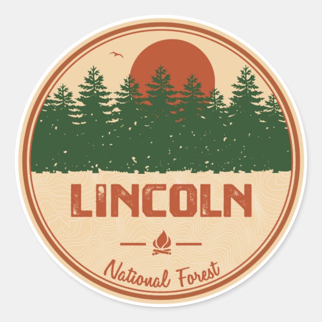 Sticker Rond Forêt nationale de Lincoln (Devant)
