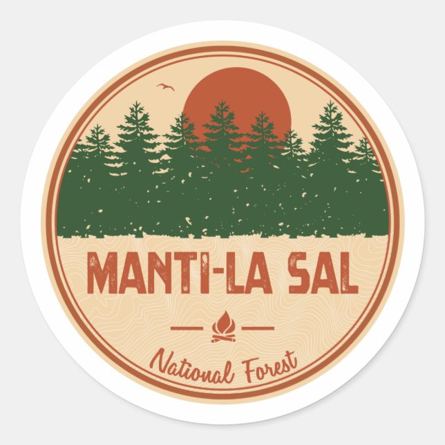 Sticker Rond Forêt nationale de Manti-La Sal (Devant)