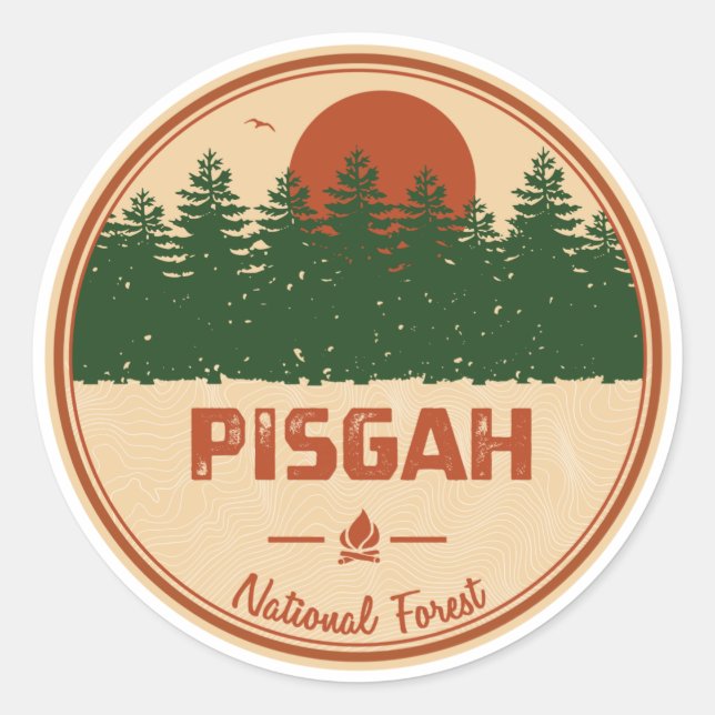 Sticker Rond Forêt nationale de Pisgah (Devant)