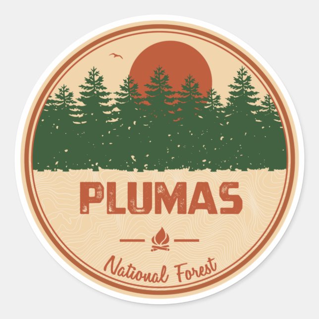 Sticker Rond Forêt nationale de Plumas (Devant)