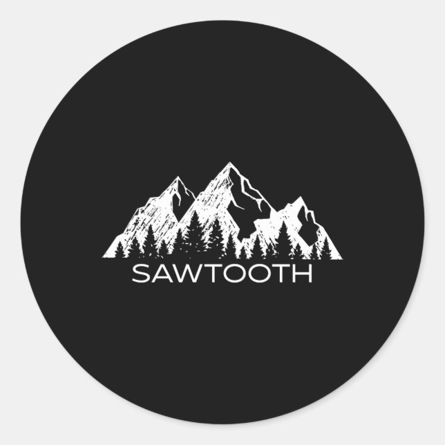 Sticker Rond Forêt nationale de Sawtooth Idaho Sawtooth (Devant)