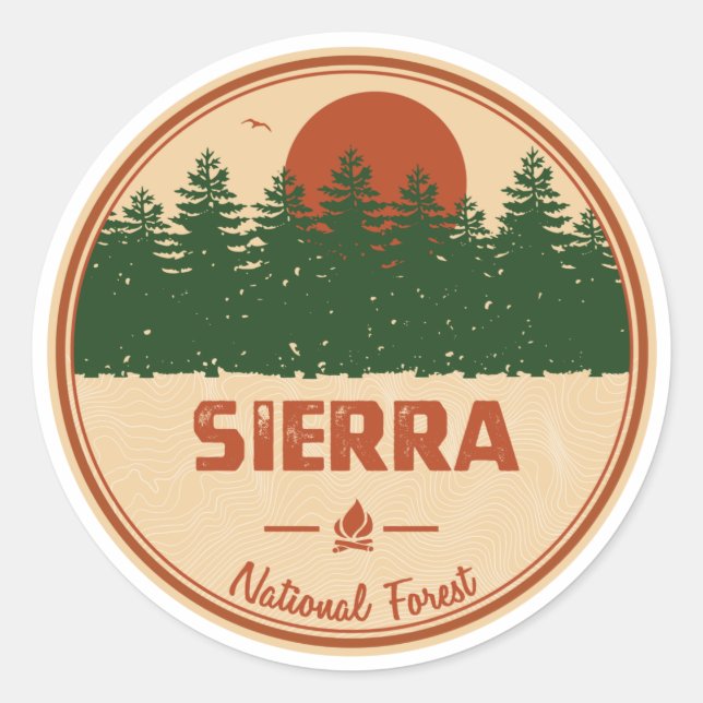 Sticker Rond Forêt nationale de Sierra (Devant)