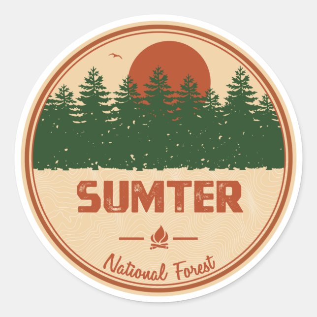 Sticker Rond Forêt nationale de Sumter (Devant)