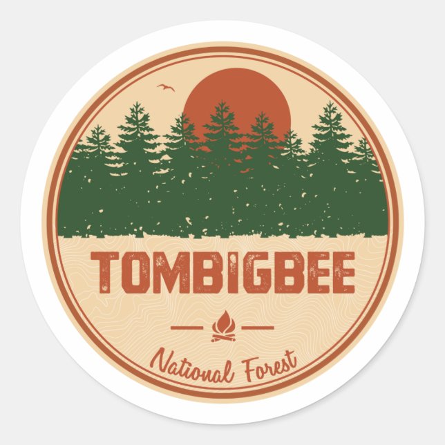 Sticker Rond Forêt nationale de Tombigbee (Devant)