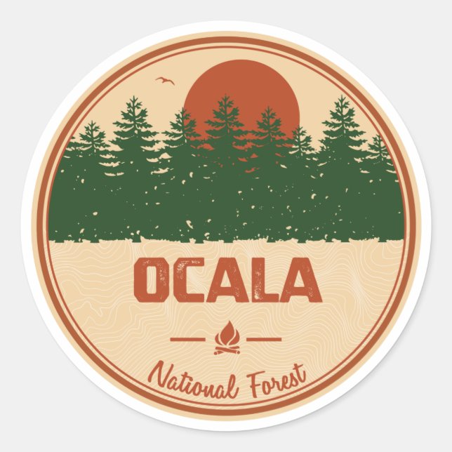 Sticker Rond Forêt nationale d'Ocala (Devant)