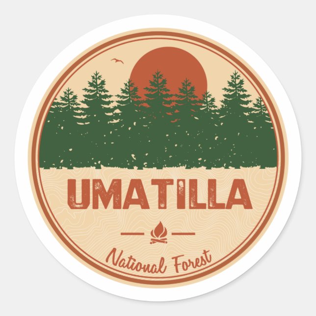 Sticker Rond Forêt nationale d'Umatilla (Devant)