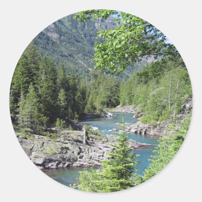 Sticker Rond Forêt nationale époustouflante (Devant)
