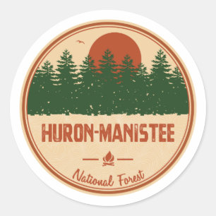 Sticker Rond Forêt nationale Huron-Manistee