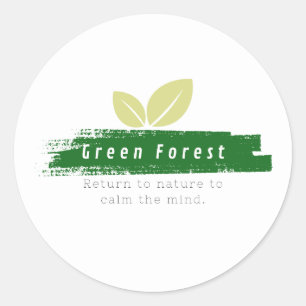 Sticker Rond Forêt verte à bâtons