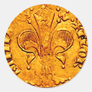 STICKER ROND FORINT ANTIQUE OR FLORENTIEL