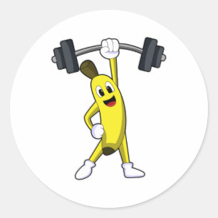 Sticker Rond Formation Banana at Strength avec Barbell