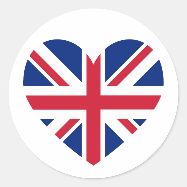 Sticker Rond Forme cardiaque Union Jack (Devant)