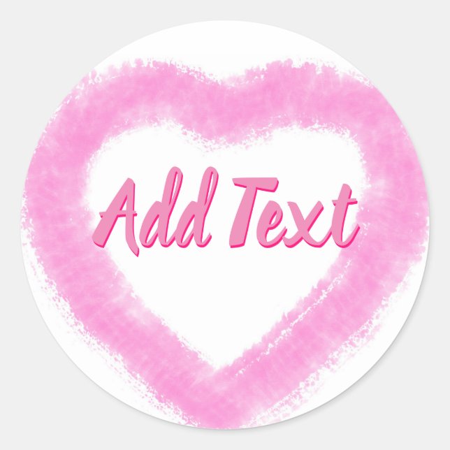 Sticker Rond Forme de coeur de couleur rose délicate (Devant)