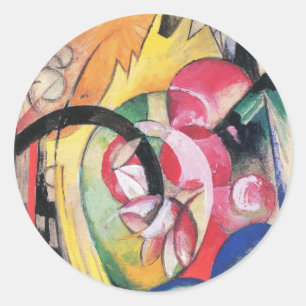 Sticker Rond Formes abstraites (alias Fleurs colorées) de Franz