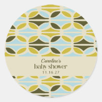 Formes Abstraites Baby shower bleu vert personnali