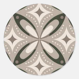 Sticker Rond Formes circulaires rétro beige et marron