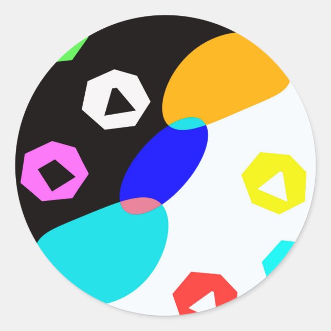 Sticker Rond Formes colorées (Devant)
